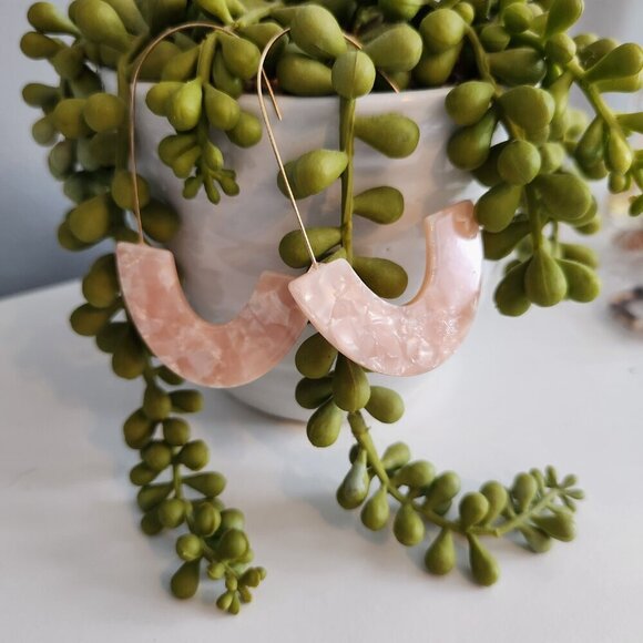 Bundle and Save- 2 for $30 Pink and Gold Statement Earrings. Minimalist Jewelry - Picture 2 of 6